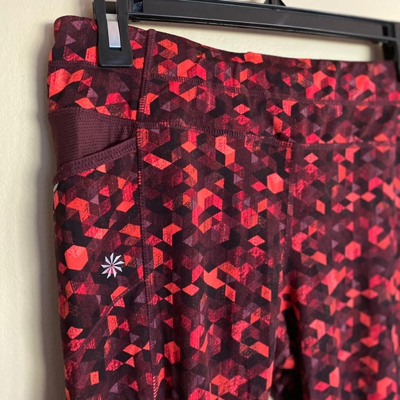 Red patterned Athleta leggings - Picture 1 of 4